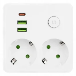 PRZEDŁUŻACZ 2 GWIAZDA UZIEMIENIE 3 USB C OCHRONNY 2500W