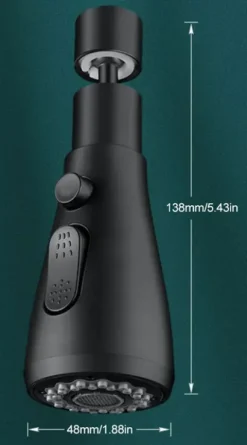 PRZEDŁUŻACZ KRANU KUCHENNEGO AERATOR PERLATOR ADAPTER DO BATERII 3 FUNKCJE