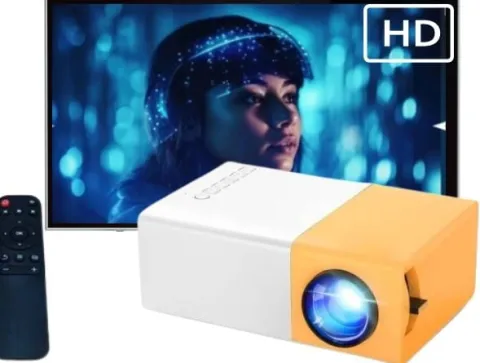 PRZENOŚNY MINI RZUTNIK PROJEKTOR LED FULL HD LAPTOPA TABLETA ZESTAW + PILOT