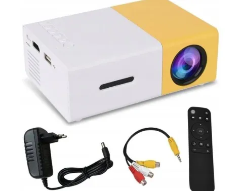 PRZENOŚNY MINI RZUTNIK PROJEKTOR LED FULL HD LAPTOPA TABLETA ZESTAW + PILOT