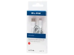 Przyłącze USB A - micro B 1,0m magnetyczny srebrny BLISTER