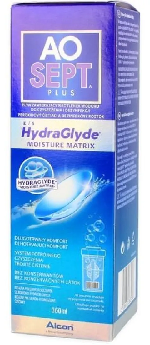 Płyn do soczewek Aosept Plus Hydraglyde 360 ml