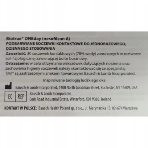 Płyn do soczewek BioTrue 300 ml