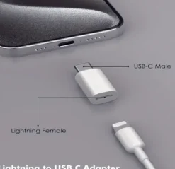 QIKtech Adapter Lightning żeński na USB C męski do ładowania i transmisji