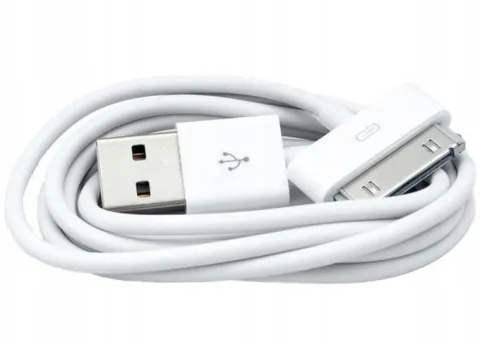 QIKtech Kabel 30 pin USB do iPhone 4 4S 3GS 3G 3 iPod iPad 2 3 1m (biały)