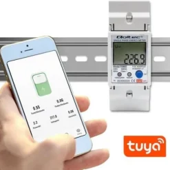 QOLTEC LICZNIK ENERGII 230V TUYA WIFI LCD NA SZYNĘ DIN
