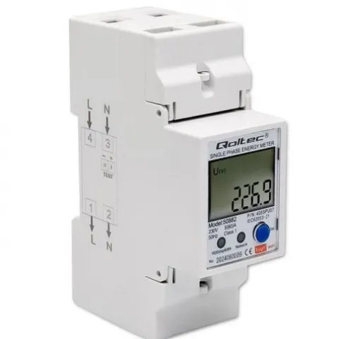 QOLTEC LICZNIK ENERGII 230V TUYA WIFI LCD NA SZYNĘ DIN