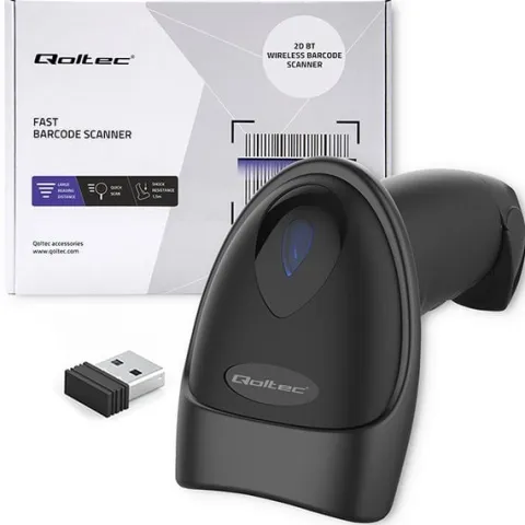 Qoltec Skaner czytnik kodów kreskowych i QR | 1D 2D | USB | Bluetooth