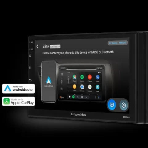 Radio Samochodowe Kruger&Matz CarPlay/AndroidAuto 7” 2DIN Bluetooth USB AUX