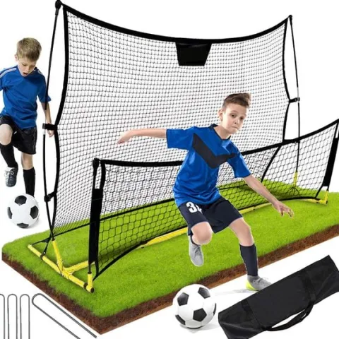 Rebounder trenażer piłkarski dwustronny bramka rama treningowa 220x110 cm
