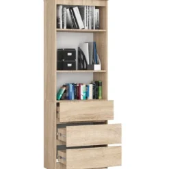 REGAŁ BIUROWY R 60 cm CLP 3 SZUFLADY 2 PÓŁKI DĄB SONOMA