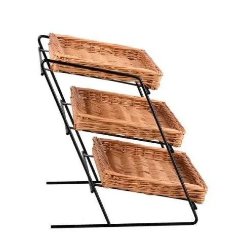Regał ekspozycyjny stojak na ladę z wiklinowymi tacami 44x47 H42/48 cm
