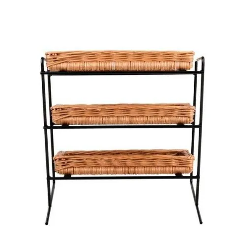 Regał ekspozycyjny stojak na ladę z wiklinowymi tacami 44x47 H42/48 cm