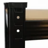 Regał magazynowy metalowy czarny 2w1 5 jasnych półek 150x75x30 cm