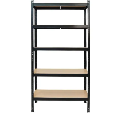 Regał magazynowy metalowy czarny 2w1 5 jasnych półek 150x75x30 cm