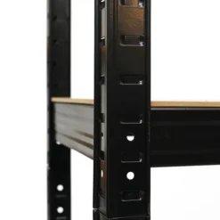 Regał magazynowy metalowy czarny 2w1 5 jasnych półek 150x75x30 cm