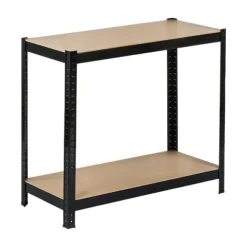 Regał magazynowy metalowy czarny 2w1 5 jasnych półek 150x75x30 cm