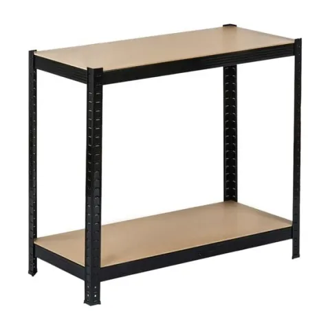 Regał magazynowy metalowy czarny 2w1 5 jasnych półek 150x75x30 cm