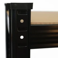 Regał magazynowy metalowy czarny 2w1 5 jasnych półek 180x90x40 cm
