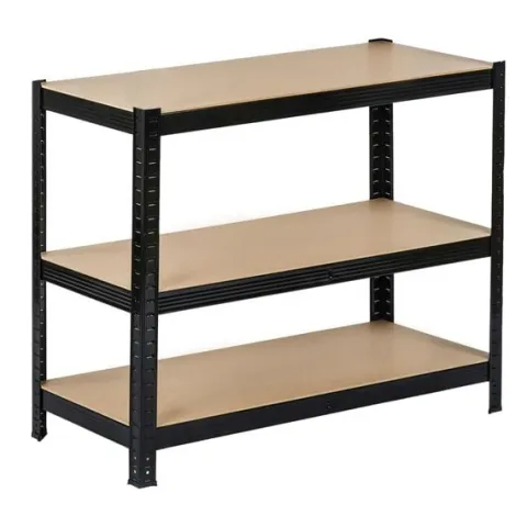 Regał magazynowy metalowy czarny 2w1 5 jasnych półek 180x90x40 cm