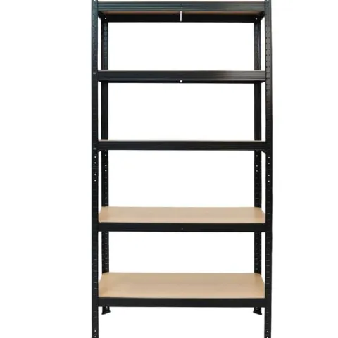Regał magazynowy metalowy czarny 2w1 5 jasnych półek 180x90x40 cm