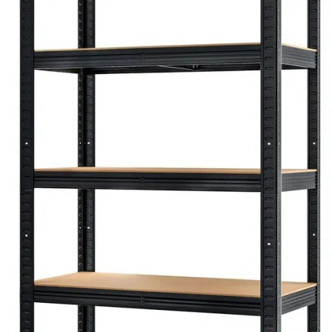 Regał magazynowy metalowy czarny 2w1 5 jasnych półek 180x90x40 cm