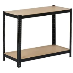 Regał magazynowy metalowy czarny 2w1 5 jasnych półek 180x90x40 cm