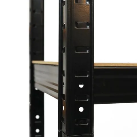 Regał magazynowy metalowy czarny 2w1 5 jasnych półek 180x90x40 cm
