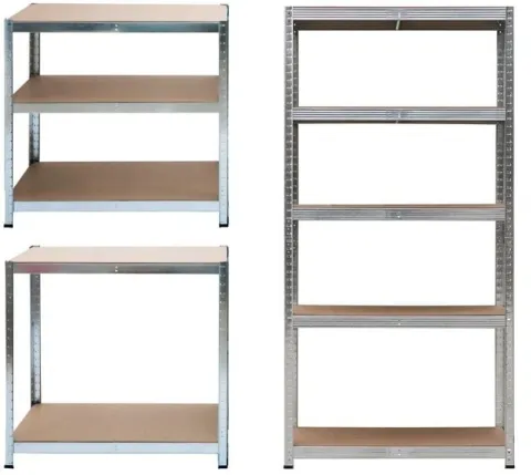 Regał magazynowy metalowy 2w1, 5 półek 180x90x40 cm