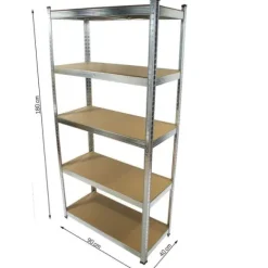 Regał magazynowy stalowy 180 cm – 5 półek, mocny, do garażu, piwnicy, udźwig 875 kg, RM-033-1