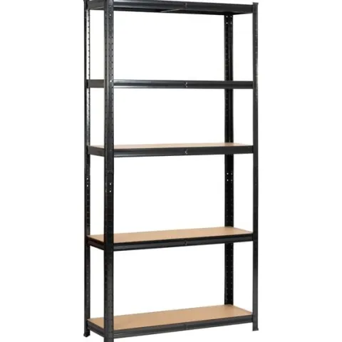 Regał metalowy do garażu piwnicy magazynowy 90x30x180 cm czarny