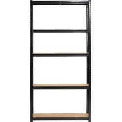 Regał metalowy do garażu piwnicy magazynowy 90x30x180 cm czarny