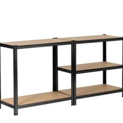 Regał metalowy do garażu piwnicy magazynowy 90x30x180 cm czarny