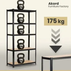 Regał metalowy do garażu piwnicy magazynowy zestaw 2 sz. 90x40x180 czarny