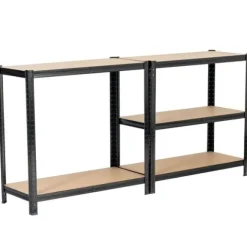 Regał metalowy do garażu piwnicy magazynowy zestaw 2 sz. 90x40x180 czarny