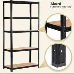 Regał metalowy do garażu piwnicy magazynowy zestaw 2 sz. 90x40x180 czarny