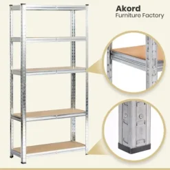 Regał metalowy do garażu piwnicy magazynowy zestaw 2 sz. 70x30x154 srebrny