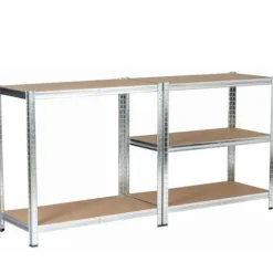 Regał metalowy do garażu piwnicy magazynowy zestaw 2 sz. 90x40x180 srebrny
