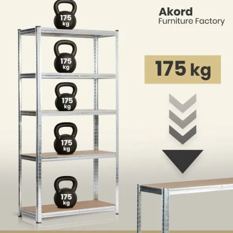 Regał metalowy do garażu piwnicy magazynowy zestaw 2 sz. 90x40x180 srebrny