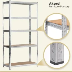 Regał metalowy do garażu piwnicy magazynowy zestaw 2 sz. 90x40x180 srebrny
