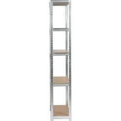 Regał metalowy do garażu piwnicy magazynowy 90x30x180 cm srebrny
