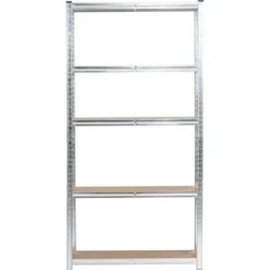 Regał metalowy do garażu piwnicy magazynowy 90x30x180 cm srebrny