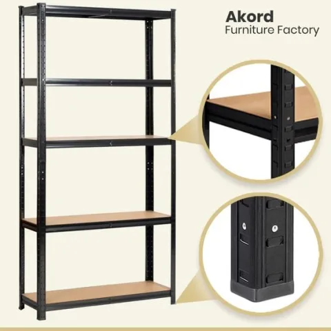 Regał metalowy do garażu piwnicy magazynowy zestaw 2 sz. 90x30x180 czarny