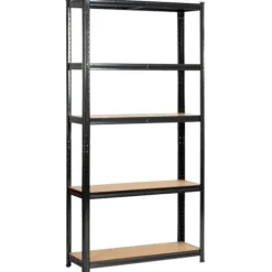 Regał metalowy do garażu piwnicy magazynowy zestaw 2 sz. 90x30x180 czarny