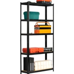 Regał metalowy do garażu piwnicy magazynowy zestaw 2 sz. 90x30x180 czarny