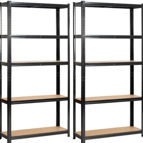 Regał metalowy do garażu piwnicy magazynowy zestaw 2 sz. 90x30x180 czarny
