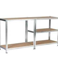 Regał metalowy do garażu piwnicy magazynowy zestaw 2 sz. 90x30x180 srebrny