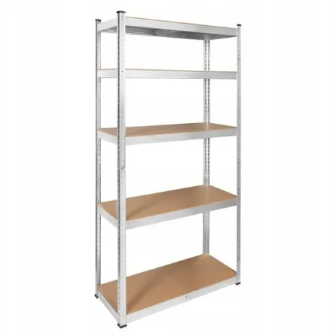 Regał metalowy magazynowy 5 półek 180x90x40 srebrny do 750 kg