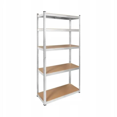 Regał metalowy magazynowy 5 półek 180x90x40 srebrny do 750 kg