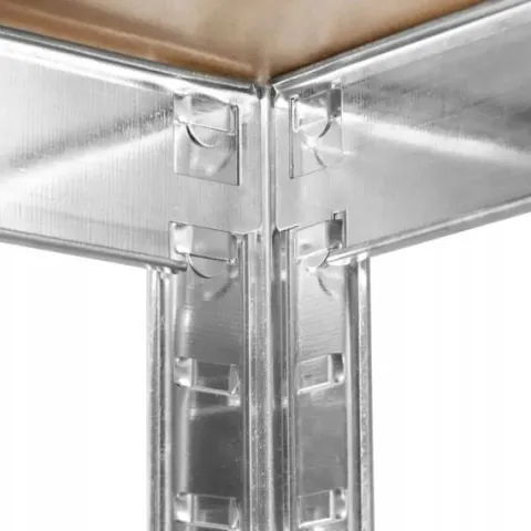 REGAŁ METALOWY MAGAZYNOWY 5 PÓŁEK SREBRNY 1000KG 205x120x40 cm GARAŻOWY